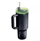 Stanley Black Spiderweb Insulated Tumbler with Handle & Straw