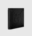 Black Embossed GG-Style Bifold Wallet