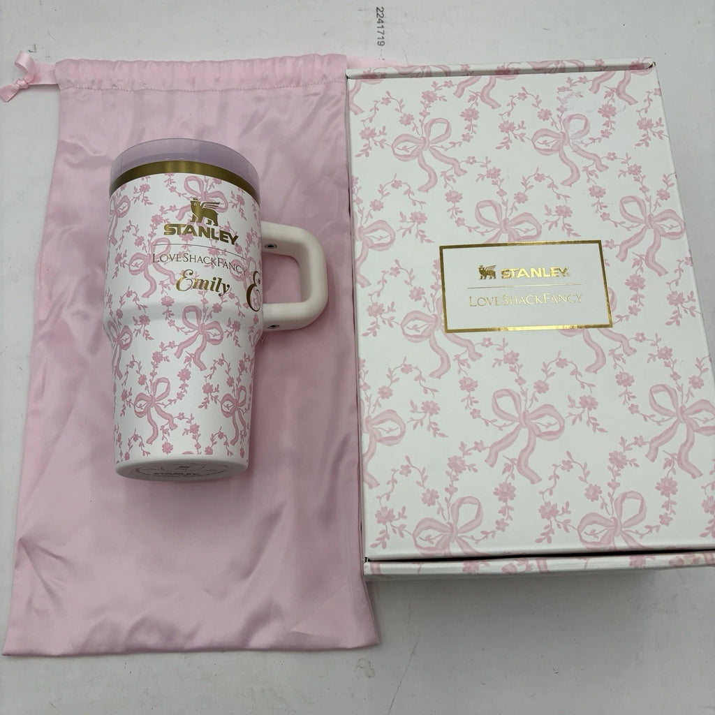 STANLEY x Love Shack Fancy Tumbler 20oz Rosa Beaux Pink White Rose READ
