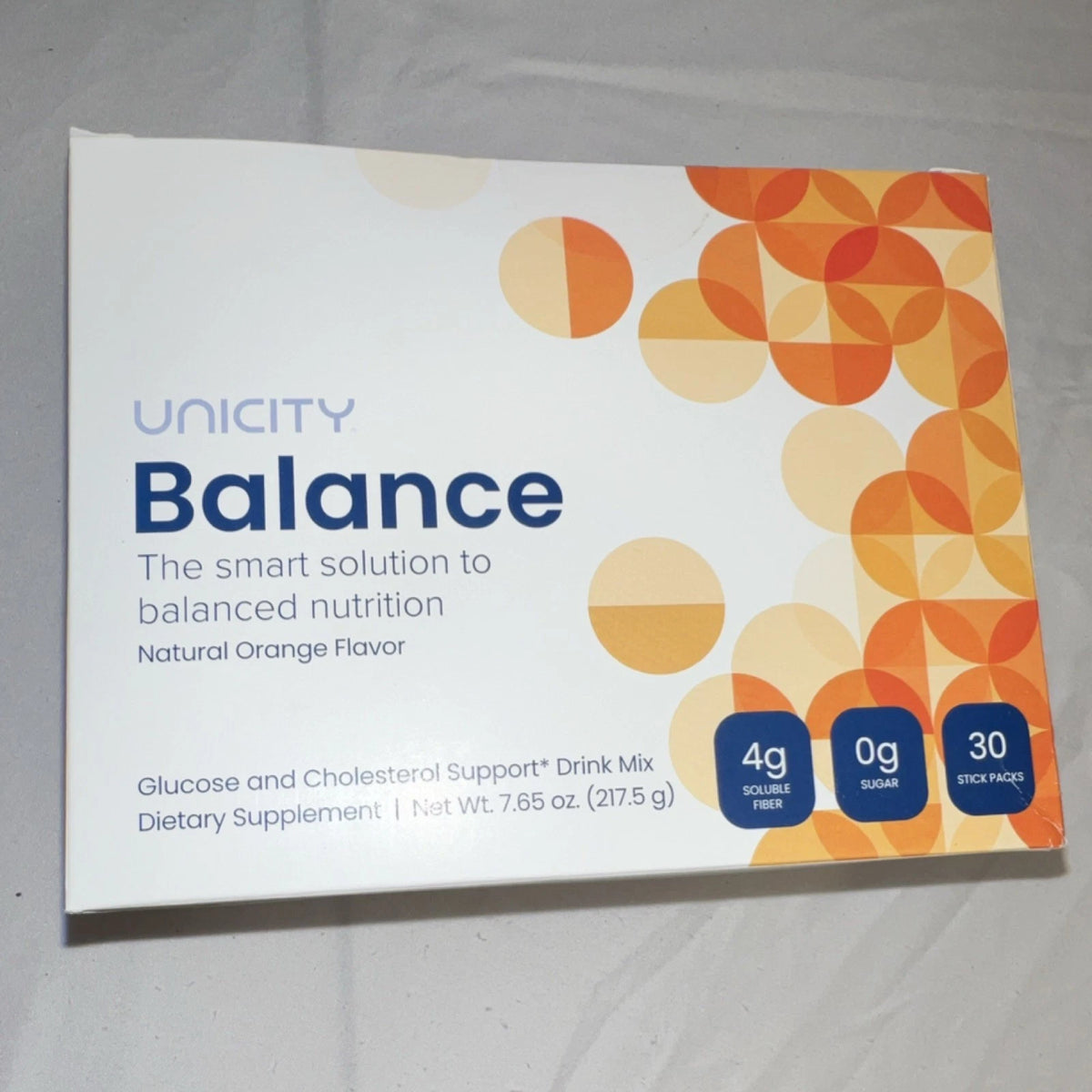 Unicity Balance Natural Orange Flavor – 30 Stick Packs | 4g Soluble Fiber | 0g Sugar