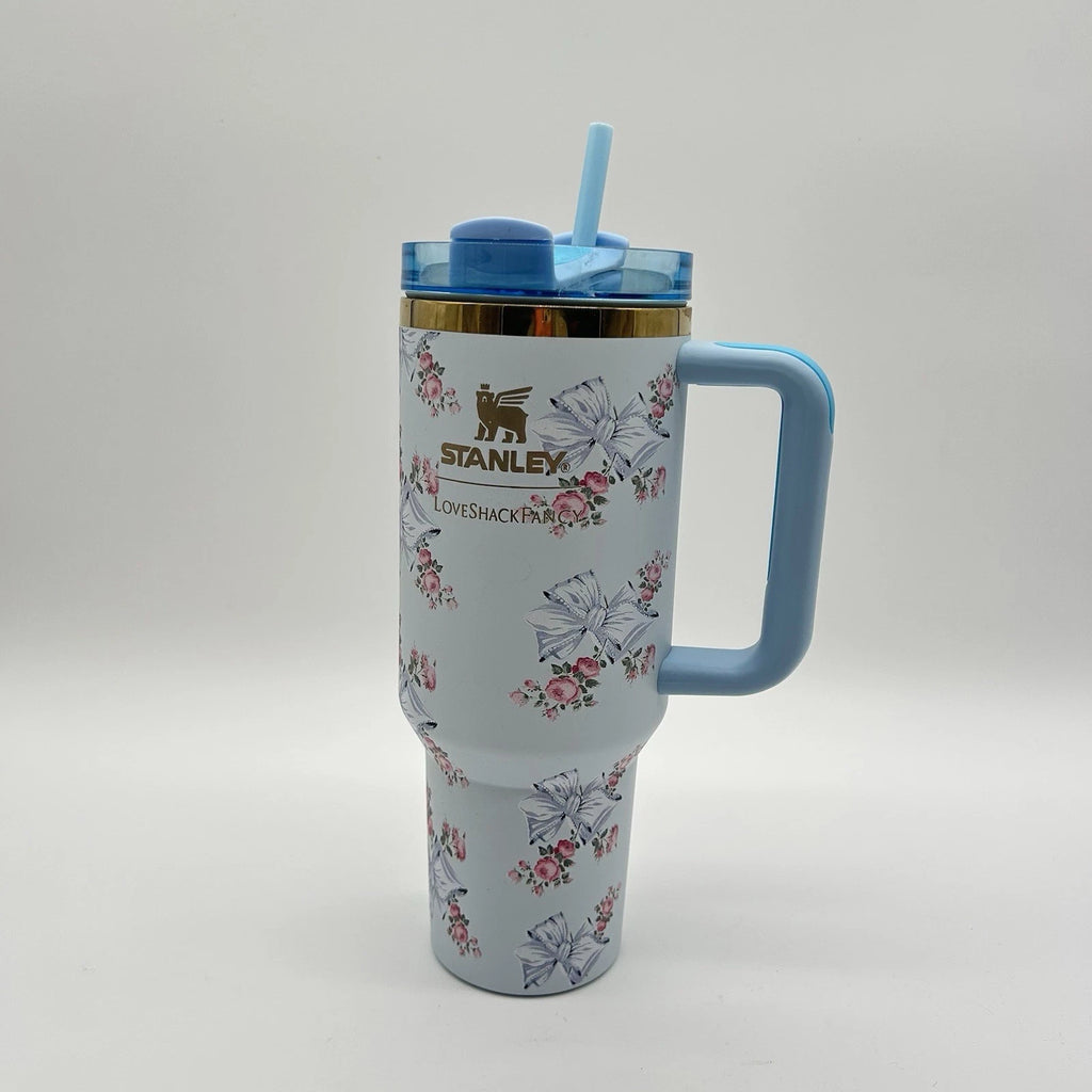 Stanley x LoveShackFancy 40 oz Tumbler Holiday Rosa Beaux Blue Bows Floral