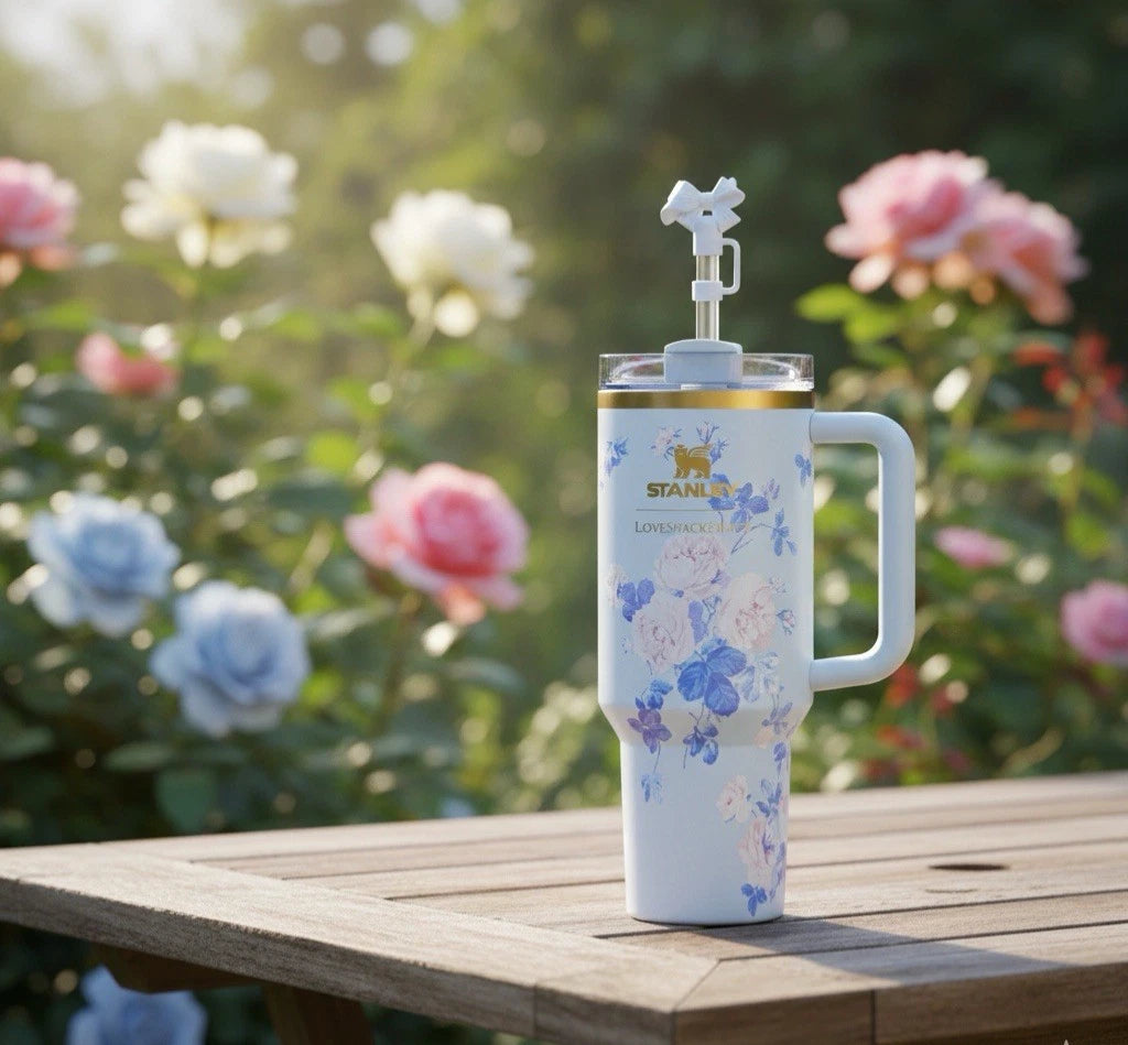 Stanley Quencher H2.0 FlowState Tumbler 40 oz / 1.18L – Blue Floral