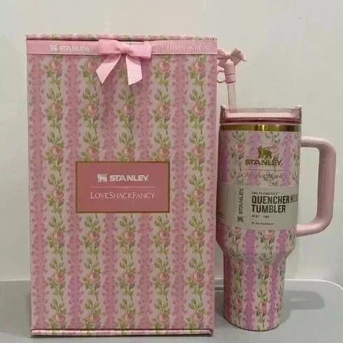 New Stanley x LoveShackFancy 40 oz Quencher Tumbler – Blooming Heirloom Edition