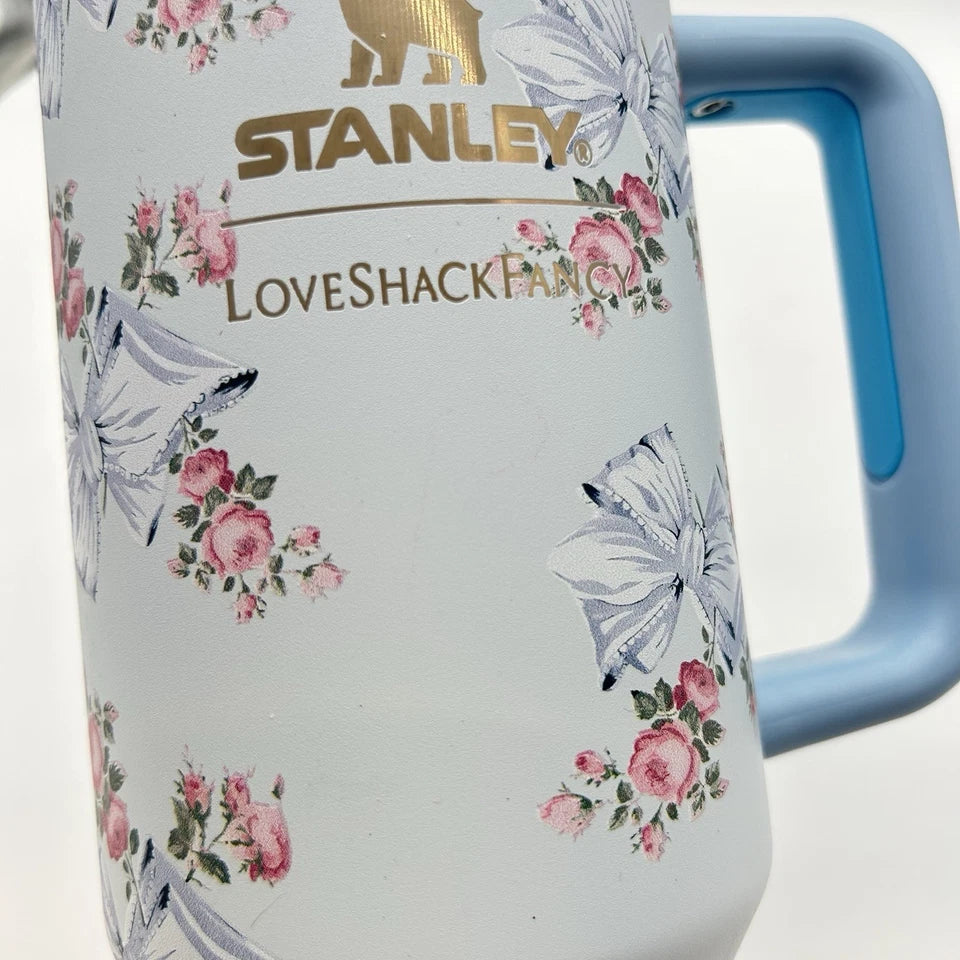 Stanley x LoveShackFancy 40 oz Tumbler Holiday Rosa Beaux Blue Bows Floral