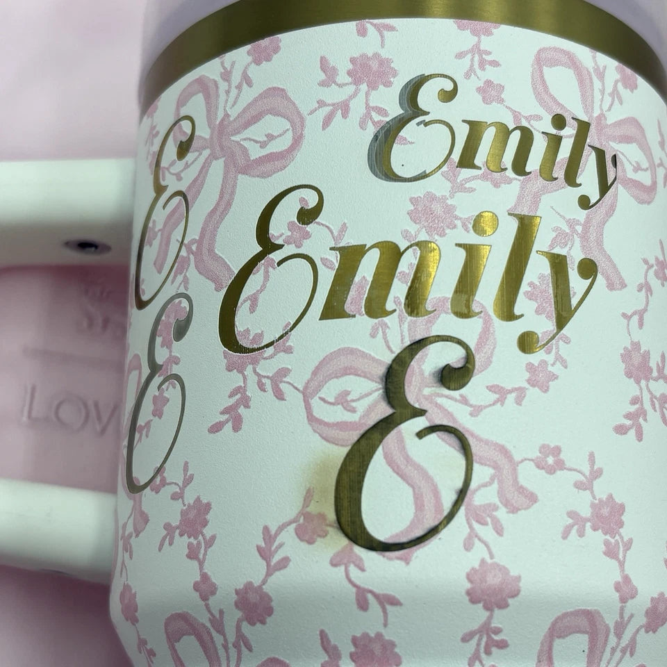 STANLEY x Love Shack Fancy Tumbler 20oz Rosa Beaux Pink White Rose READ