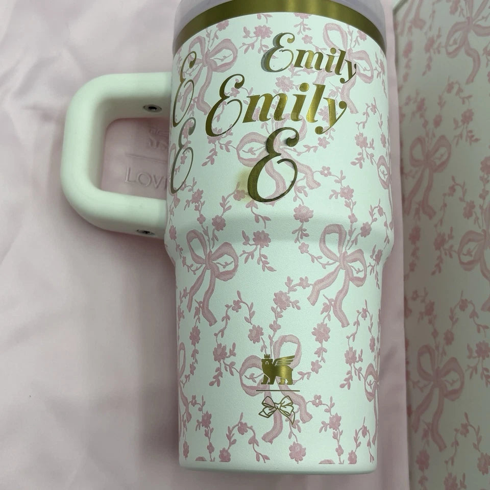 STANLEY x Love Shack Fancy Tumbler 20oz Rosa Beaux Pink White Rose READ