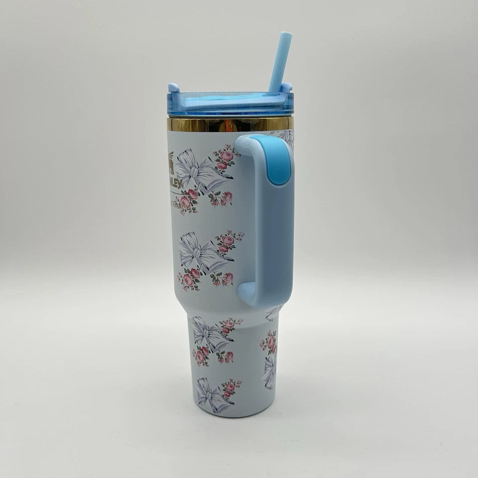 Stanley x LoveShackFancy 40 oz Tumbler Holiday Rosa Beaux Blue Bows Floral