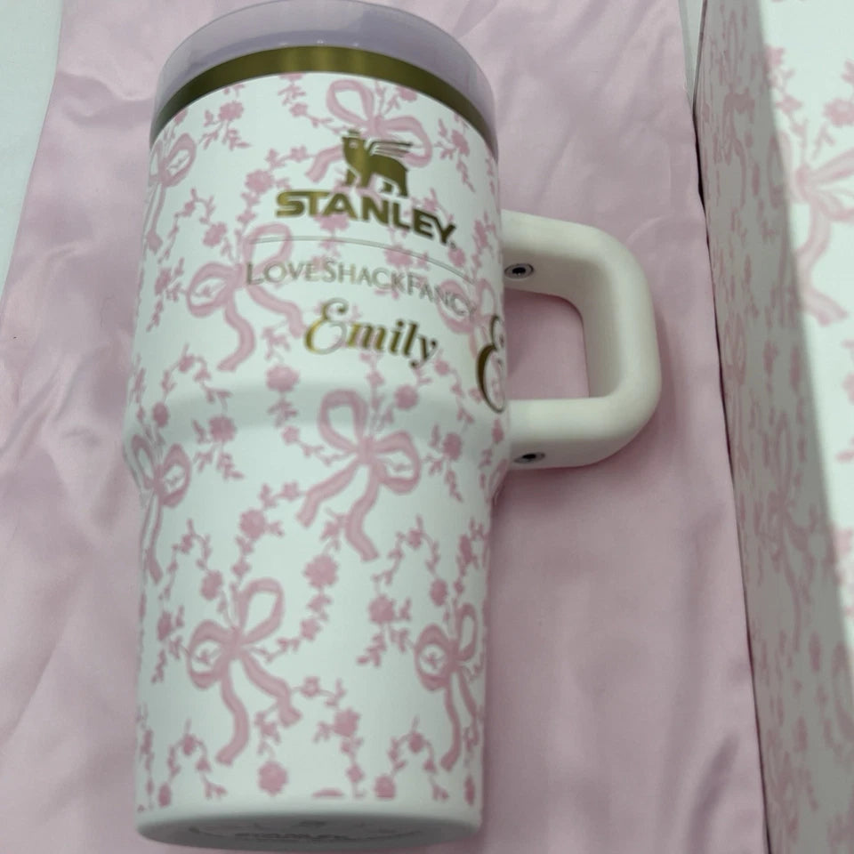 STANLEY x Love Shack Fancy Tumbler 20oz Rosa Beaux Pink White Rose READ